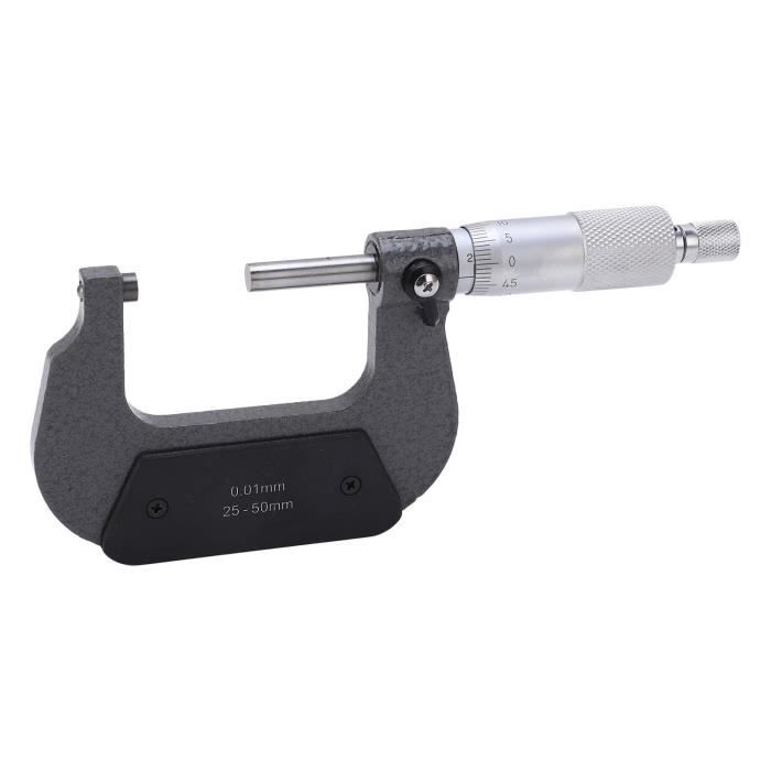 Micromètre Extérieur 25-50mm - Précision 0,01mm - Acier Inoxydable - Avec Clé Et Boîtier