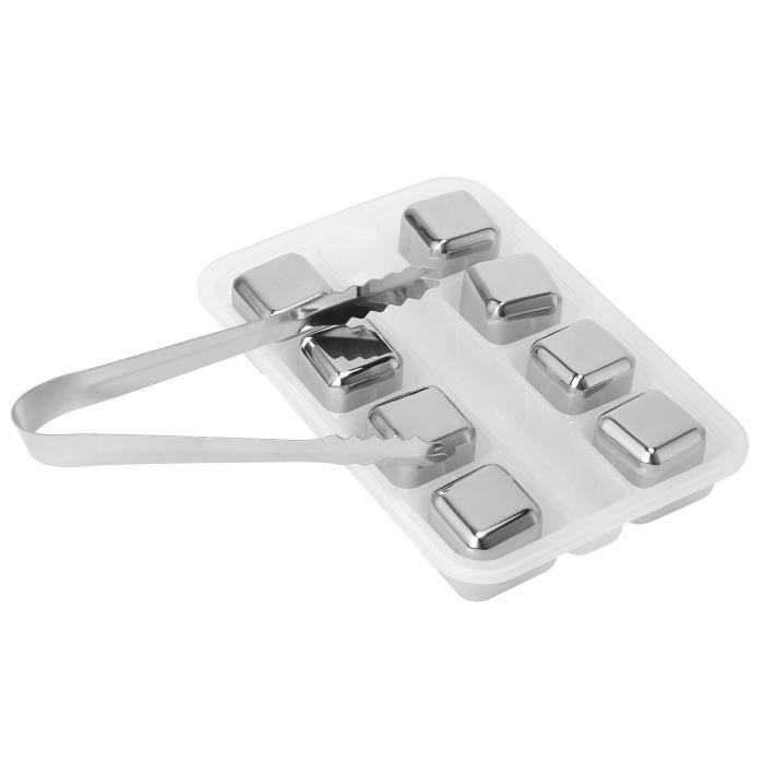 GL17856-Jeu De Cubes De Glace En Acier Inoxydable. Pierres De Refroidissement Réutilisables Pour