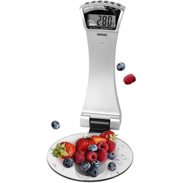 Duronic KS4000 Balance de cuisine murale et plateau en verre - 3 kg