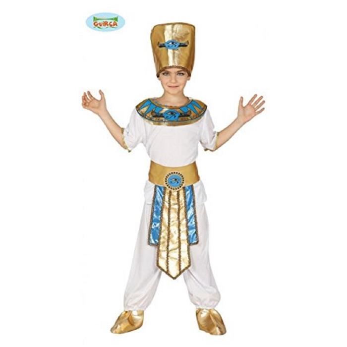 déguisement pharaon pour enfant - fiestas guirca - taille 5/6 ans - polyester - noir/blanc