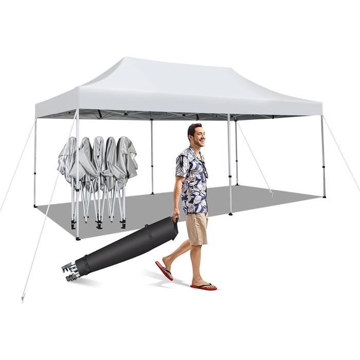 Tonnelle De Jardin 2x2 M Pliante Et Instantanée - Toit Anti-UV, Hauteur Réglable, Livrée Avec Piquets Et Cordes