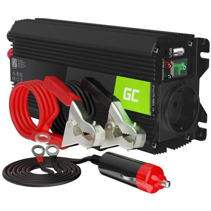 Green Cell 500W/1000W Modifiée Sinus Convertisseur de Tension DC 12V AC 230V Power Inverter sinusoïdale, Onduleur Transformateur