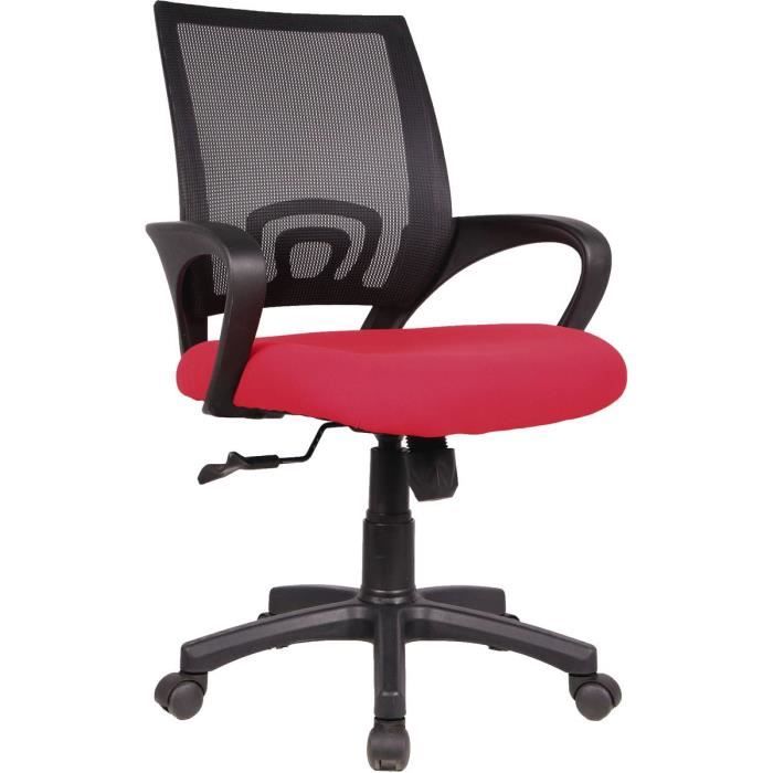 fauteuil de bureau à roulettes "dana" - noir-rouge