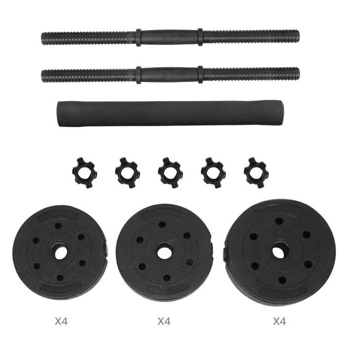 Haltères PROIRON 20 Kg - Ensemble Fonte Réglable - NEUF