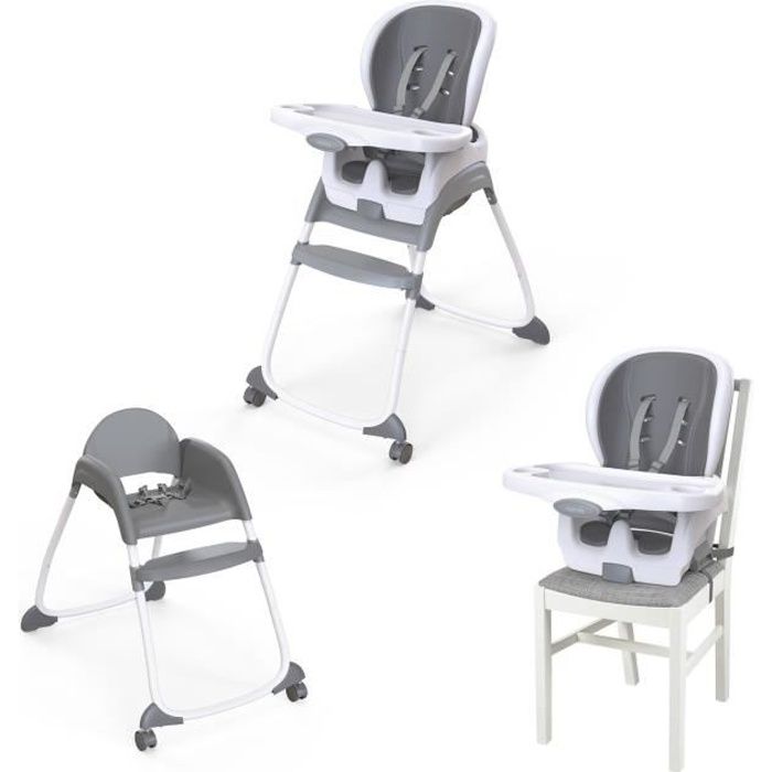 3 en 1 chaise haute bébé evolutive pliable chaise haute transat inclinable  enfant chaise reglable hauteur