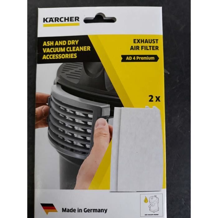 2 Filtres Plissés Plats De Rechange Pour Aspirateurs Kärcher AD 2 Battery, AD 3.000, AD 3 Premium, AD Premium