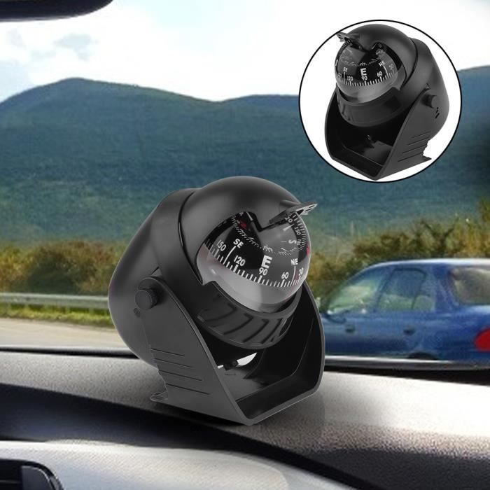 KIMISS Boussole De Voiture Pour Bateau, Camping-car, Boule De Navigation Pliable Réglable Avec Guide De Direction Magnétique, Support De Tableau De Bord Pour Une Lecture Facile