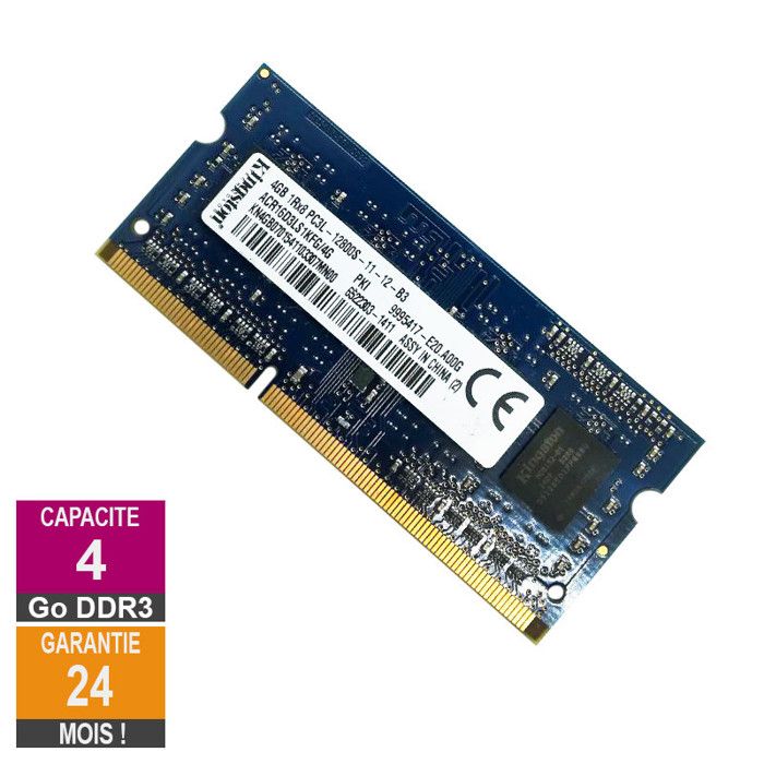 Barrette Mémoire - KINGSTON - ACR16D3LS1KFG/4G - 4Go - DDR3 - SO-DIMM ...