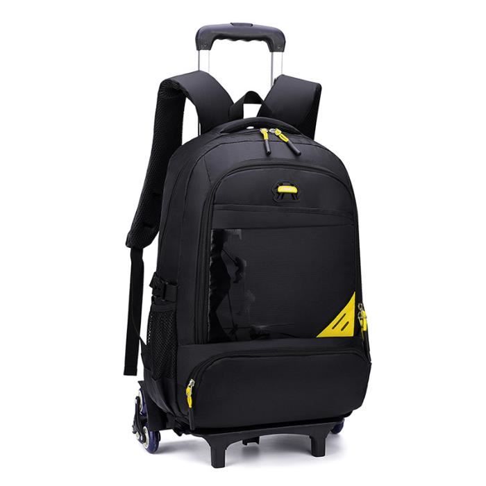Yumenam Sac à Dos à Roulette Garcon,Cartable à Roulettes Scolaire College Avec 6 Roulettes Pour Garçons Hommes,Sac D'école Pour Adolescents Avec Chariot Amovible Pour Voyages Scolaires
