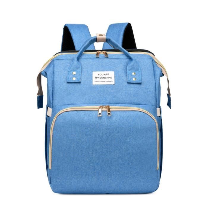 Lekebaby Sac à Langer à Dos Grande Capacité - Isotherme Imperméable Avec Matelas à Langer - Gris Flèche