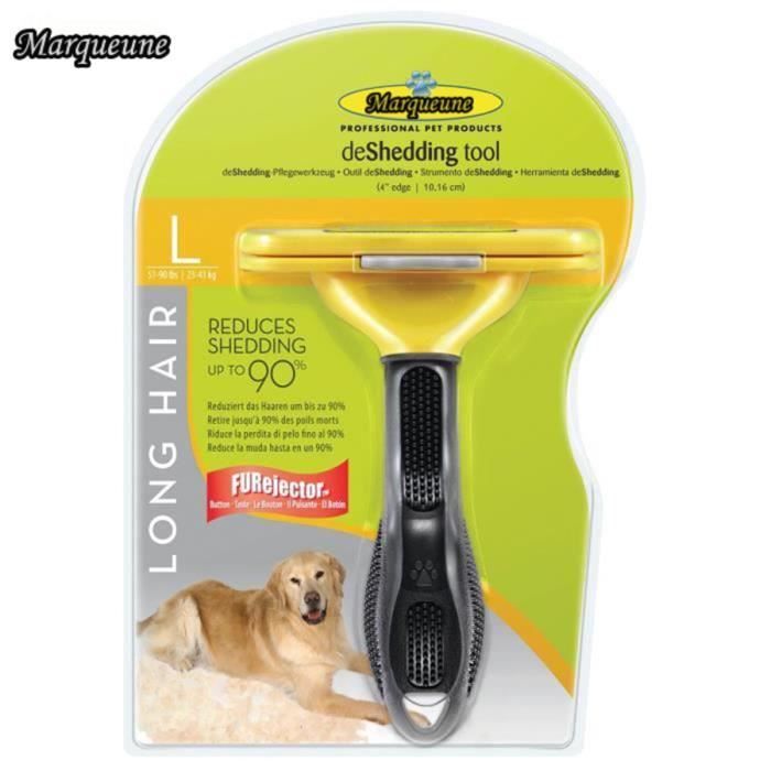 Comparer les prix de Marqueune Outil anti-mue taille L Poils longs pour chien – Jaune