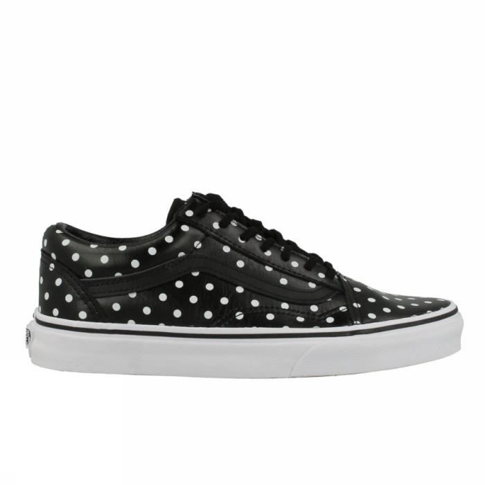 vans blanche a pois noir