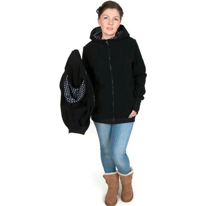 Porte Bebe Veste Kangaroo Manteau Chaude Maternite Pull Pour Enceinte Femmes Noir Cdiscount Pret A Porter