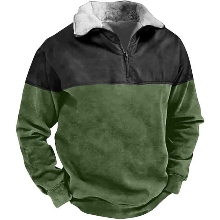 Sweat Polaire Homme Automne Et Hiver Homme Vintage Confortable Sweat Homme  Sans Capuche Vintage Zipp Homme Manches Longues vert Vert - Cdiscount  Prêt-à-Porter