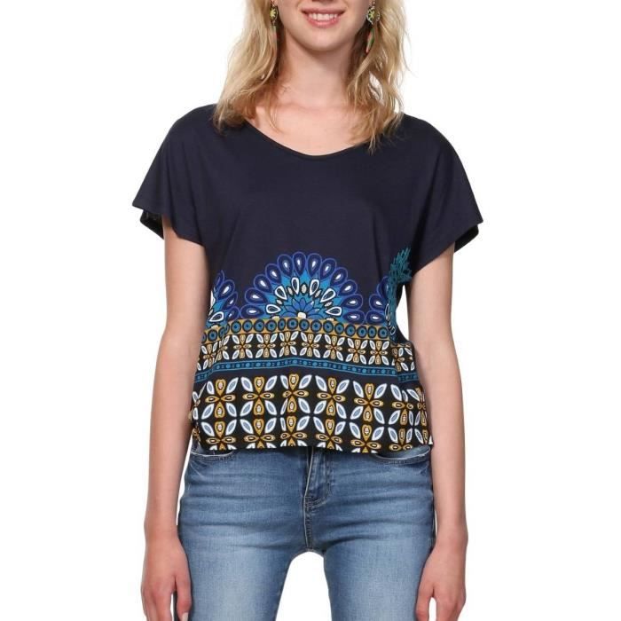 T-shirt Desigual Femme TS_UMA 19SWTKA3 bleu Bleu - Cdiscount Prêt-à-Porter