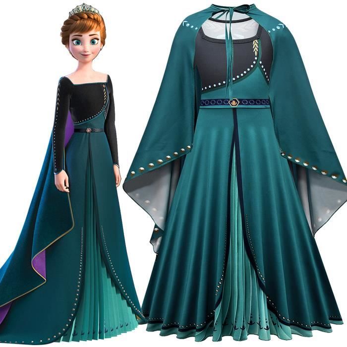 S congelés Elsa Inspiré De Princesse Anna Robe Robe Costume Avec Diadème Baguette taille 3/4 