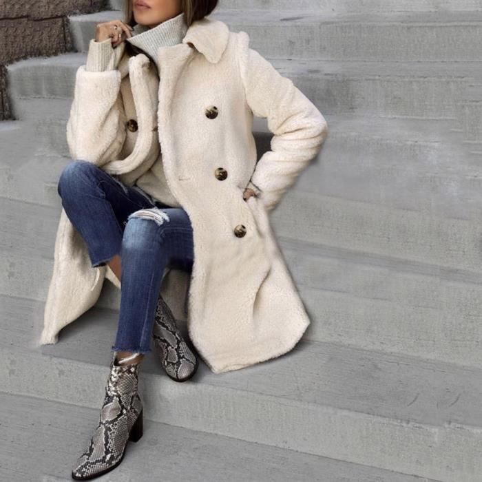 manteau laine blanc