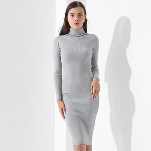 tenue robe pull grise