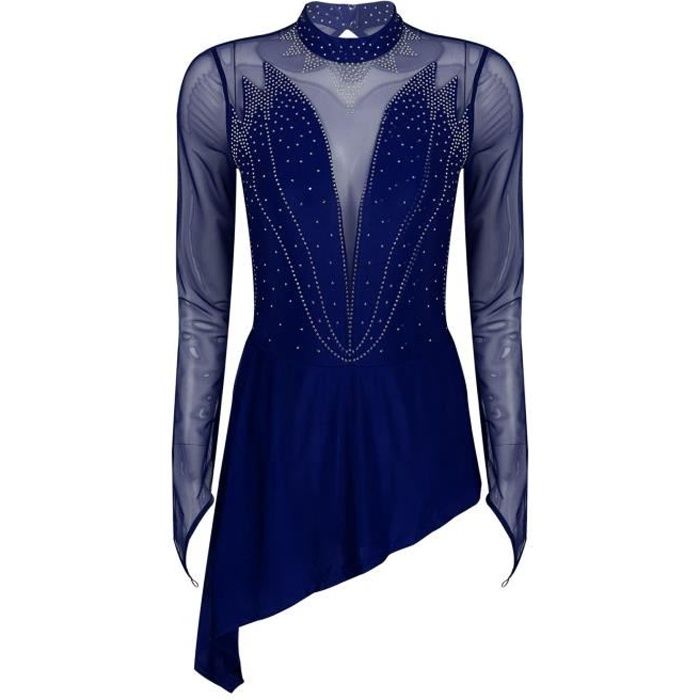 Robe Danse Strass - Patinage, Gymnastique, Compétition - Manches Longues