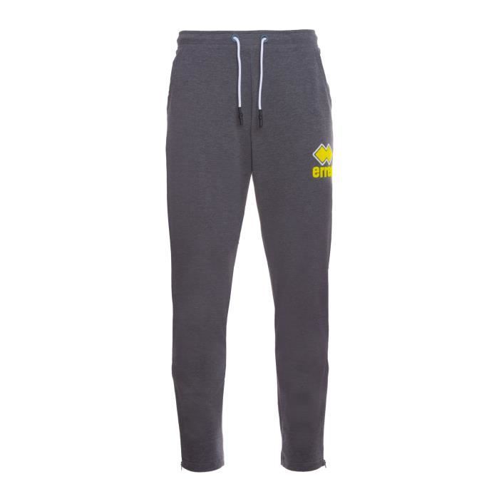 Pantalon Errea essential flock drake gros logo - anthracite/jaune Pantalon Errea essential flock drake gros logo - anthracite/jaune