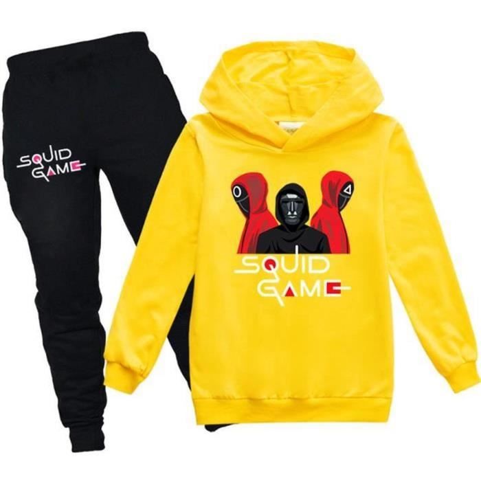 Ensemble Bébé Garçon 2pc Haut Pull-Over à Capuche Pantalon Sport Pull Manches Longues Sweat-Shirt Imprimé