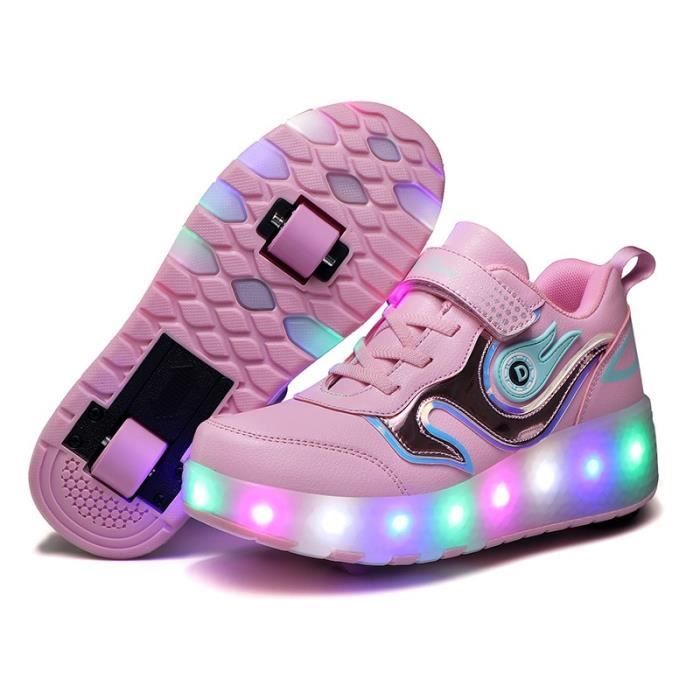 Baskets LED garçons et filles patins à roulettes baskets à roulettes double  roues - Achat / Vente skateshoes - Cdiscount