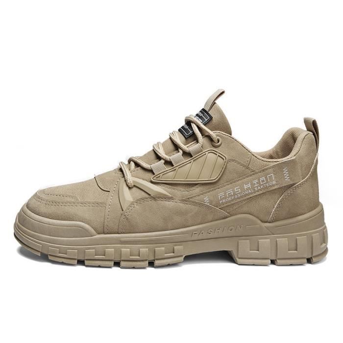 Vente chaude baskets pour hommes retro chaussures de maree kaki chaussures de sport en plein air a la mode resistant a l usure
