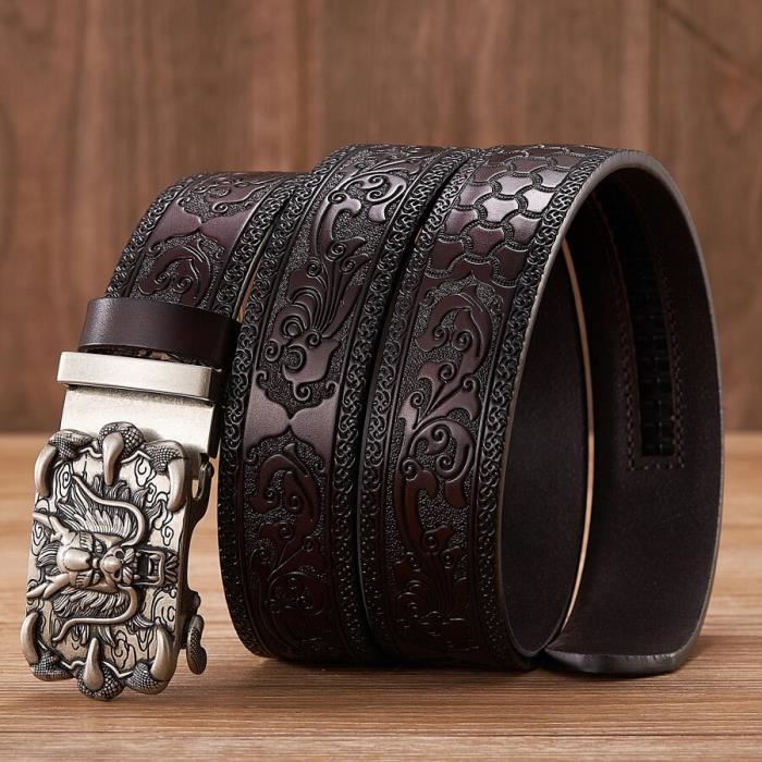 Ceinture en cuir vintage homme avec design authentique, modèle Karsen