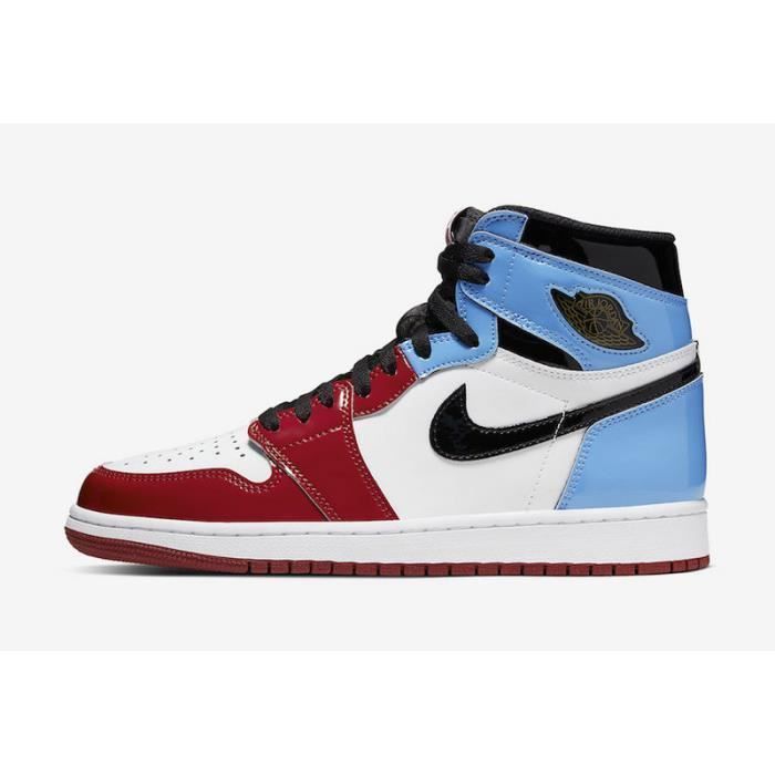 Baskets Air Jordan 1 High OG Fearless CK5666-100 Homme Chaussures Entraînement de Sport Bleu Rouge Blanc