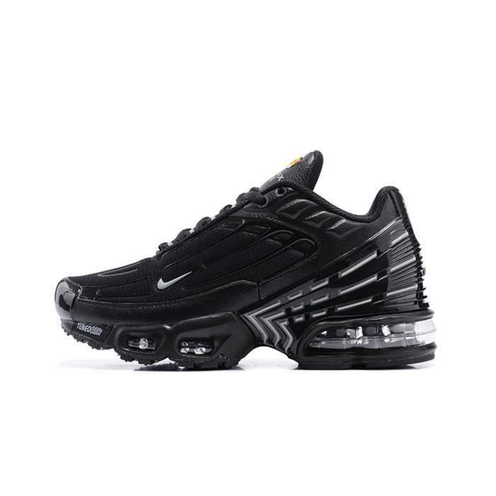 Baskets TN Plus 3 Enfant Chaussures de Sport Noir Argent