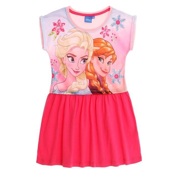 Robe enfant fille La reine des neiges Rose de 4 à 10ans Rose