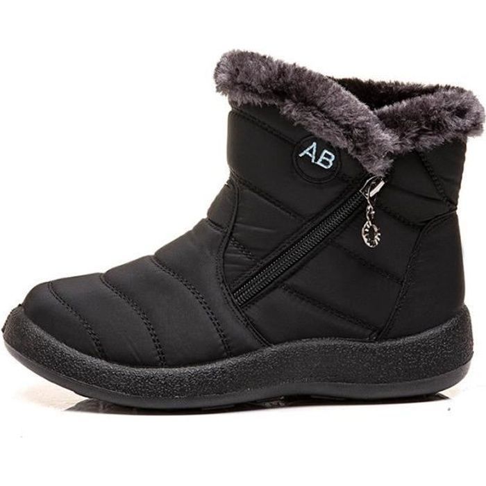 Bottes de neige femmes polaire semelle épaisse - ECELEN - Automne/Hiver  2022 - Blanc - Caoutchouc - Lacets Blanc - Cdiscount Chaussures