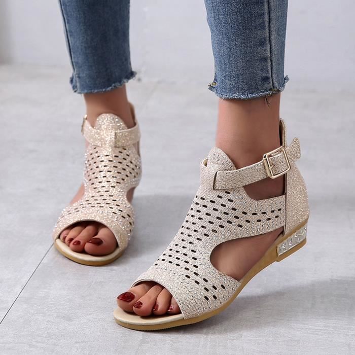 Eleanor - Sandales peep-toe avec fermeture éclair