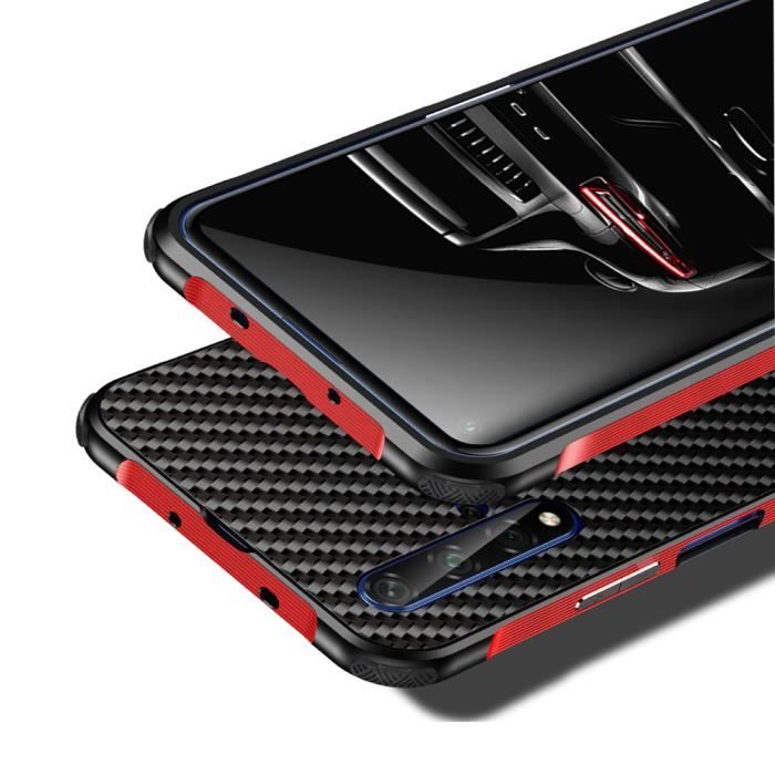 Housse Portefeuille Pour Honor 20 Pro - Cuir PU, Porte-cartes, Noir/rouge, Neuf