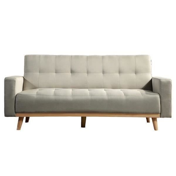 Canape Convertible Clic Clac Tissu Lin Beige Cdiscount Maison