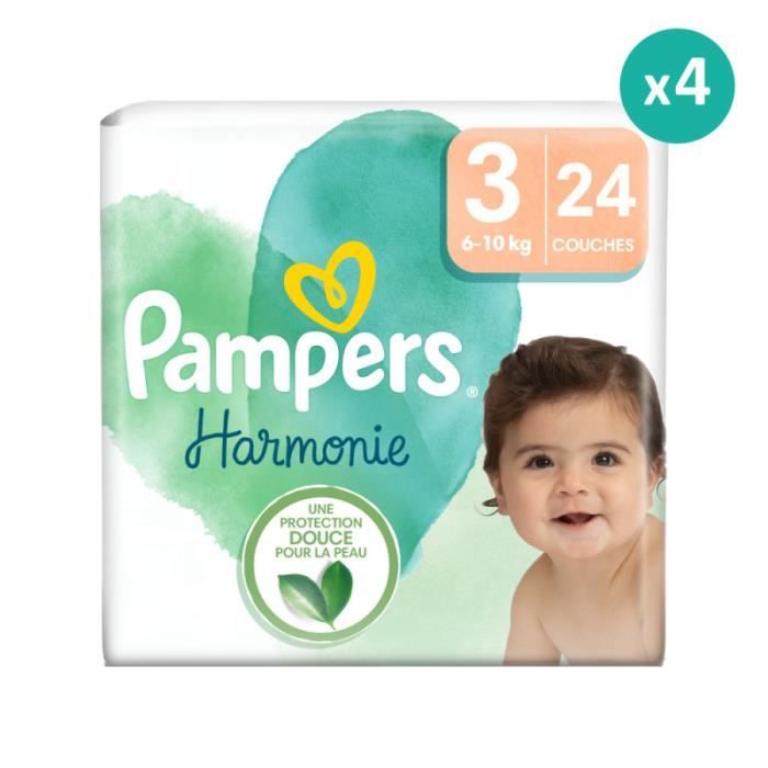 Couches Harmonie Taille 3 Pampers 24 Langes Blanc Mixte Oui