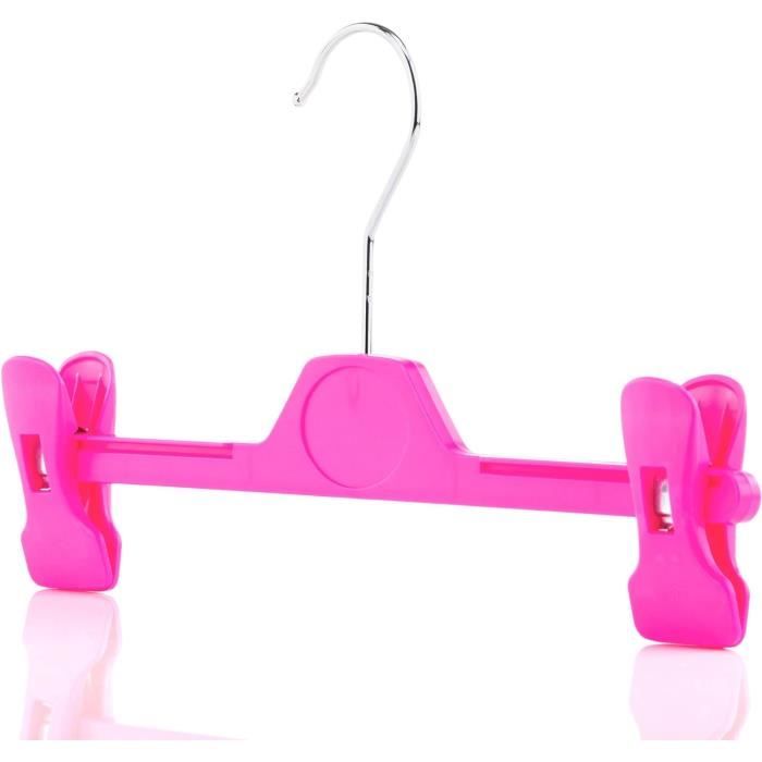Lot De 60 Cintres à Pince Réglables - Plastique Noir, 36 Cm - État Neuf