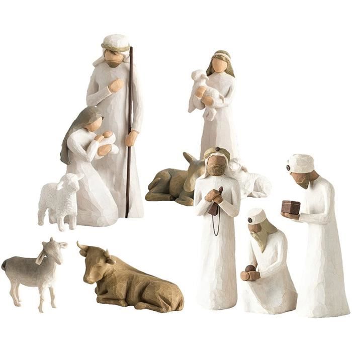 Statue De Crèche De Pâques En Résine - Groupe "Processus à Jésus", Hauteur 14,6 Cm, Décoration Religieuse