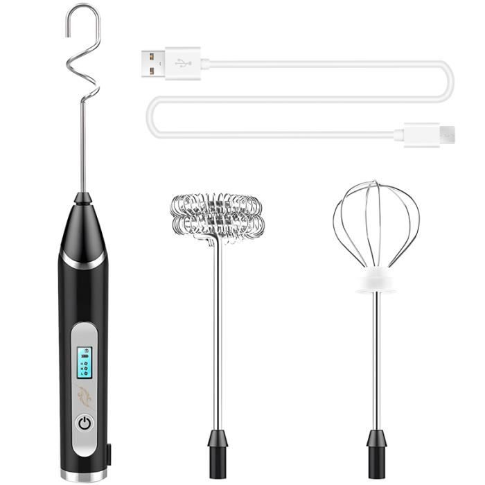 Fouet électrique Rechargeable USB – 3 Vitesses, 2 Fouets Inox, Pour œufs, Crème, Pâtes