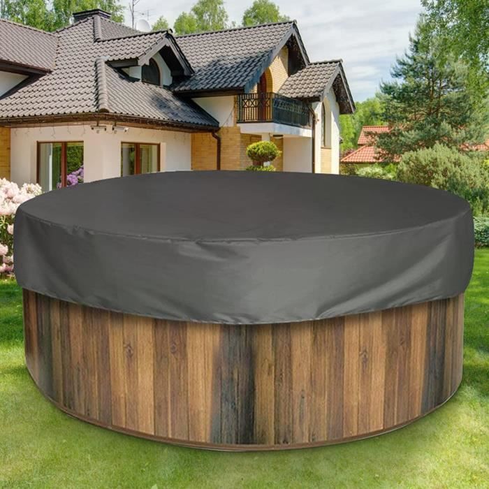 Couverture De Spa Gonflable Ronde 160cm - Housse Protection Avec Poignée Thermique Et Intempéries