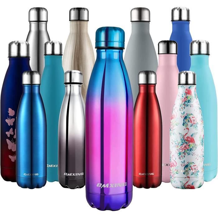 SM04747-Bouteille d'eau en Acier Inoxydable Fleur Imprimé Thermos 500ml