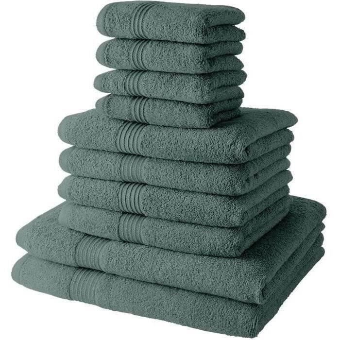 Lot de 4 Serviettes de bain TODAY 30x50 + 4 Serviettes de bain50x90 + 2 Draps de bain 70x130 cm 100%