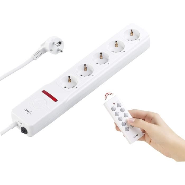 Multiprise Premium Plus 4 prises avec interrupteur, blanche, 1,8m H05VV-F 3G1,5