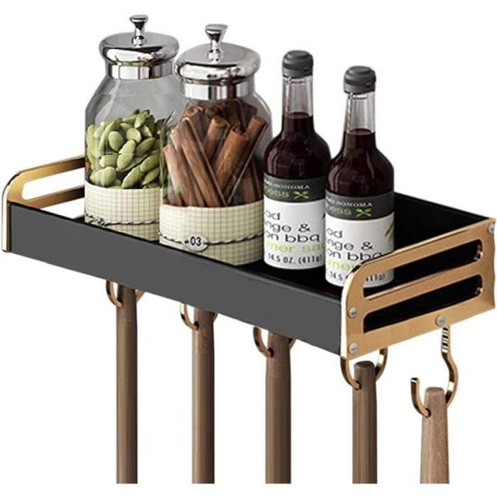 FEXPLENDID etagere a epices avec Porte-ustensiles, Acier au Carbone