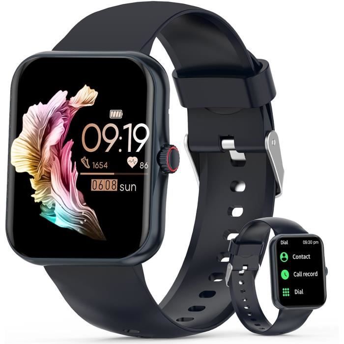 Montre Connectée 2025 - Écran 1.96" - Appels Bluetooth, SOS, Mesure Cardiaque, SpO2, Sommeil - Compatible Android/iOS
