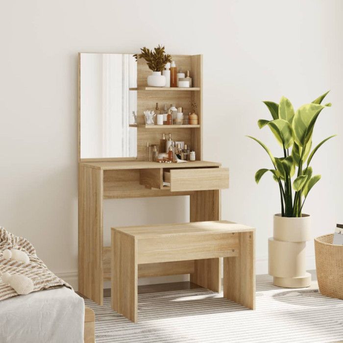 Ensemble de coiffeuse Chêne Sonoma 745x40x141 cm