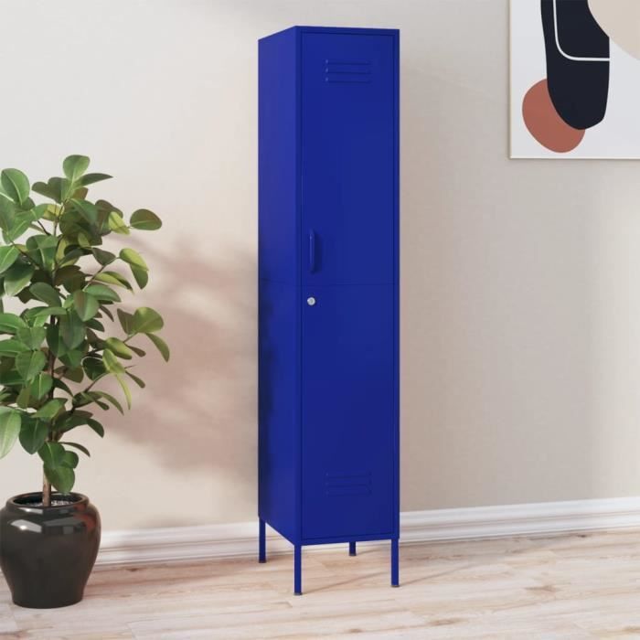 vidaXL Armoire à casiers Bleu marine 35x46x180 cm Acier 336253