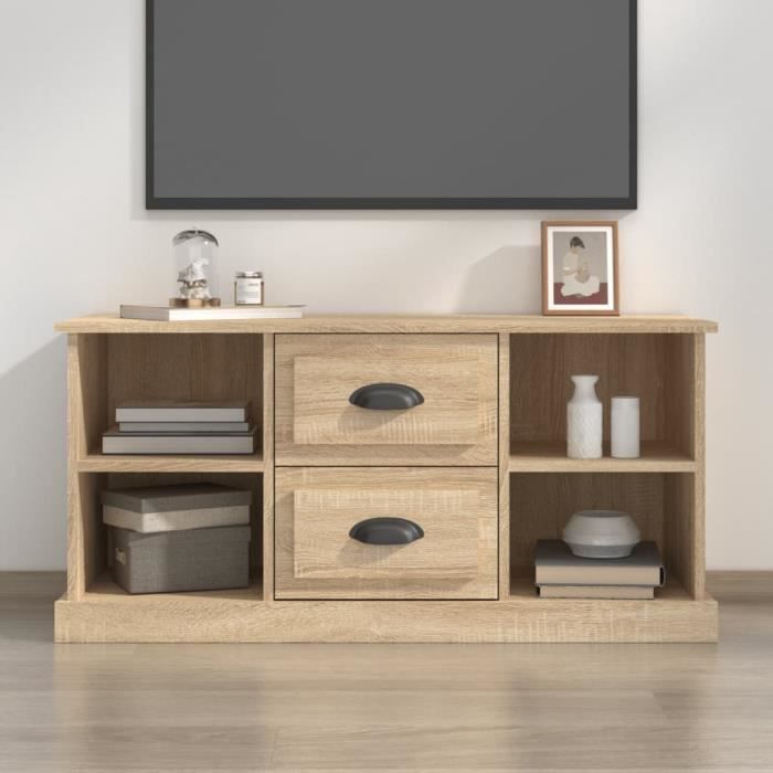vidaXL Meuble TV chêne sonoma 995x355x48 cm bois dingénierie 816275