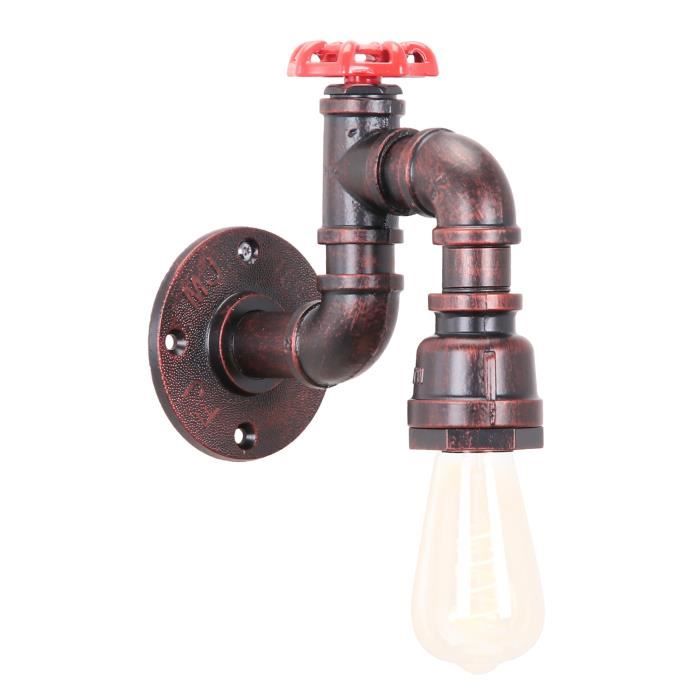 UNI Rétro Applique Murale Tuyau deau Rouille Rouge Lampe Eclairage Industrielle