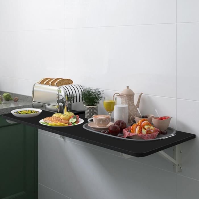 Table Rabattable de cuisine en bois - XUANYU - Pliant - Meuble de chambre - 60*30cm - Noir